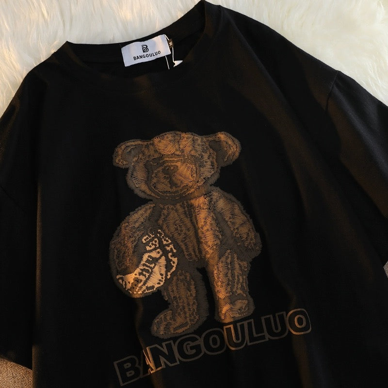 Konggeins Big bear print short sleeve T-shirt