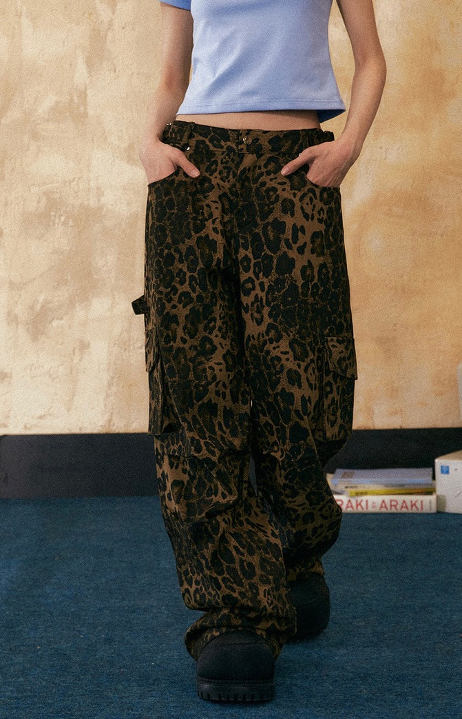 EZEK&STUDIO American Retro leopard print casual pants