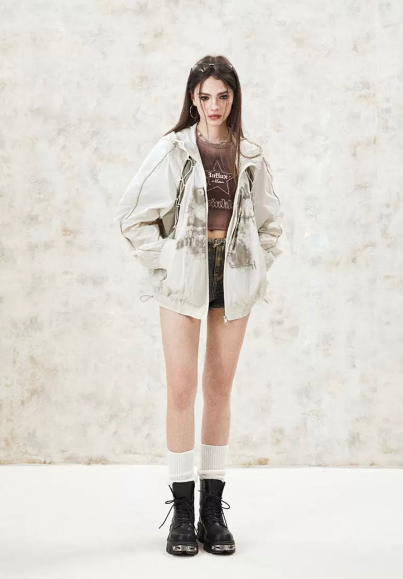 I'M ONE contrast color sunscreen short coat