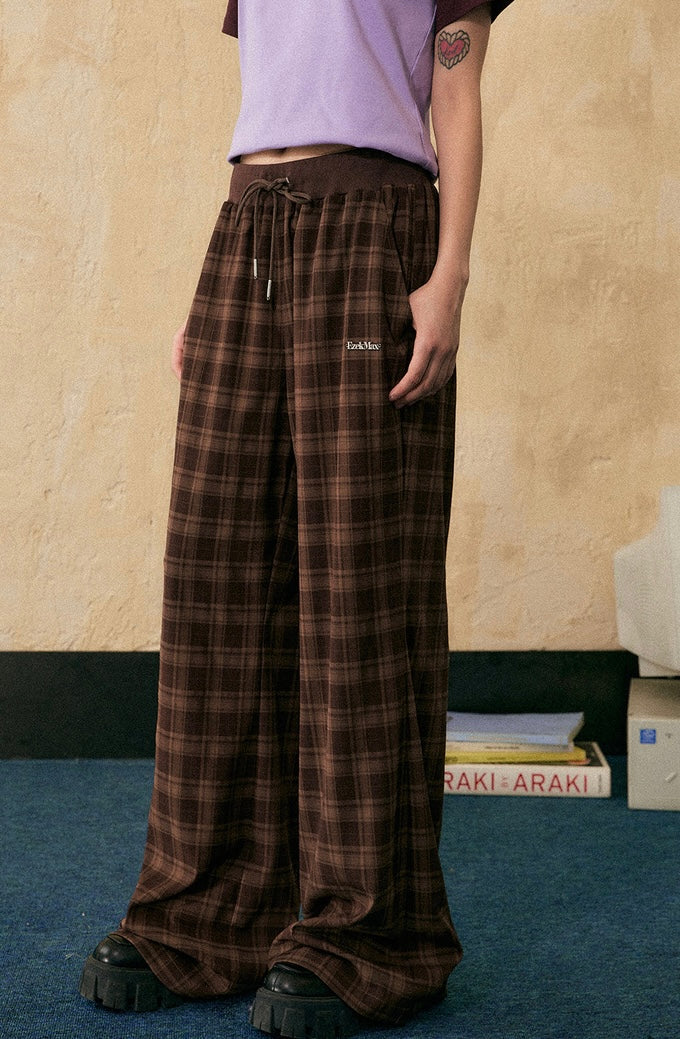 EZEK&STUDIO Retro plaid casual pants