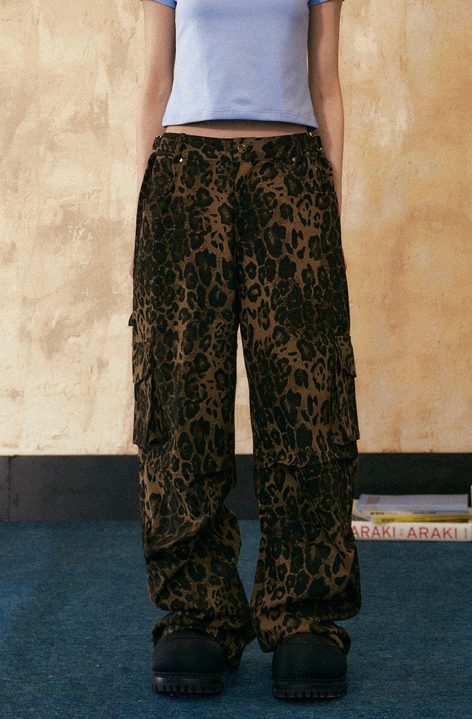 EZEK&STUDIO American Retro leopard print casual pants