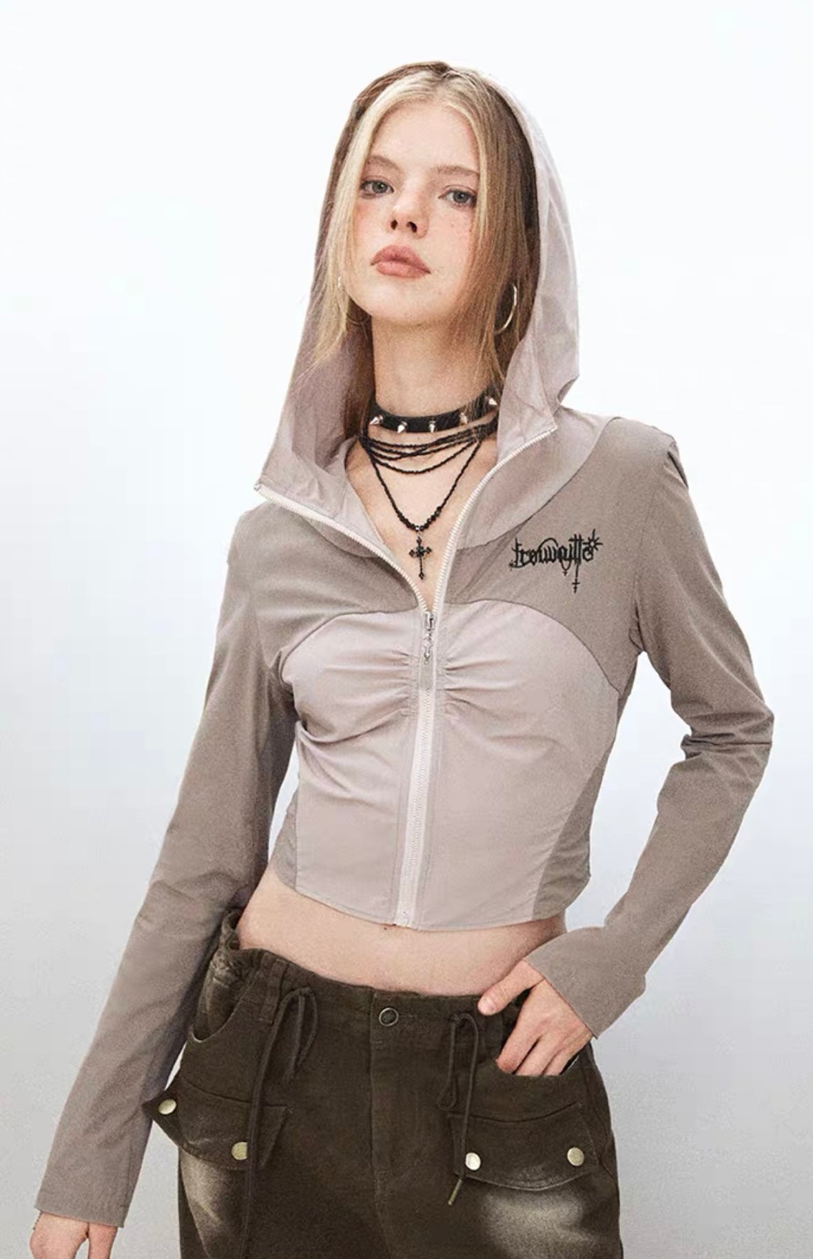 I'M ONE Contrast color hooded sun protection shirt