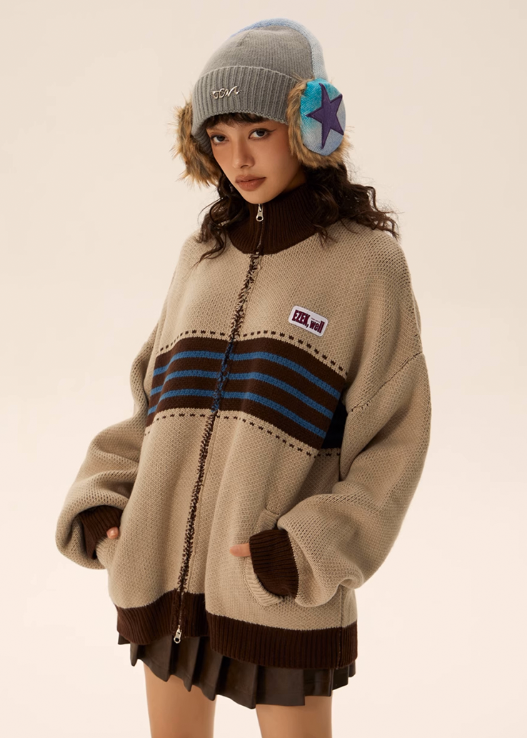 EZEK&STUDIO Vintage Zipper Knit