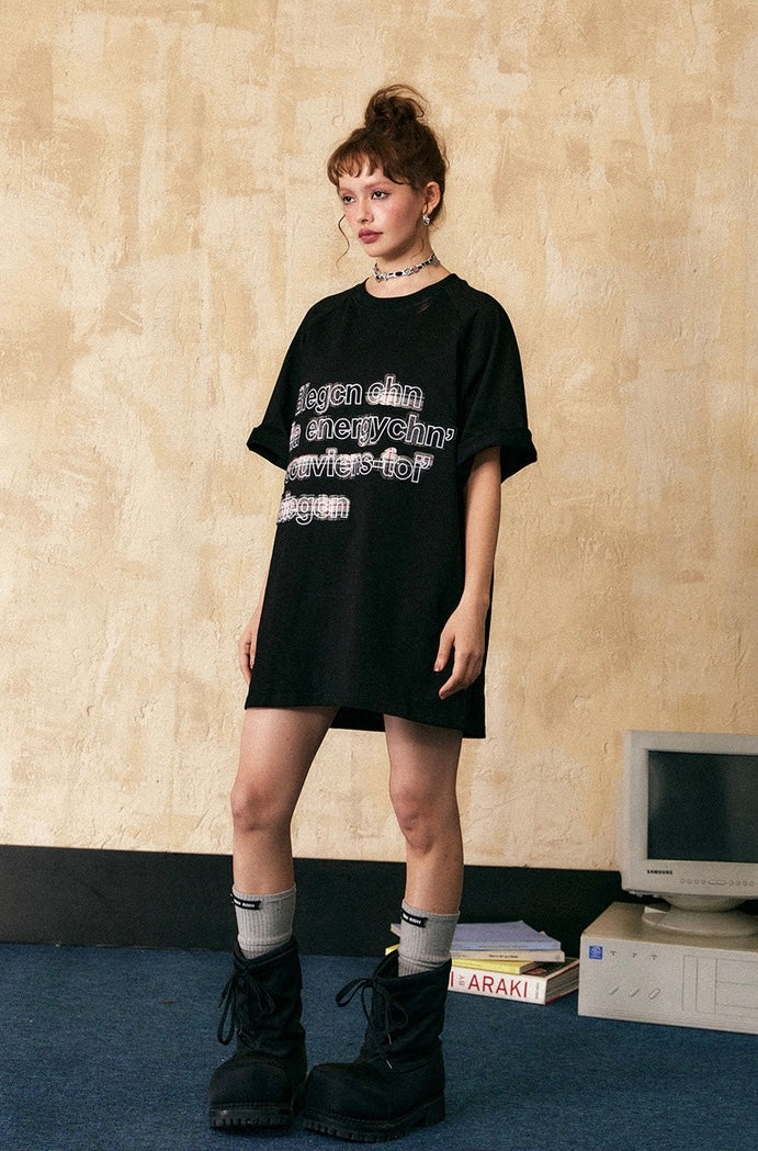 EZEK&STUDIO American retro print short sleeve T-shirt