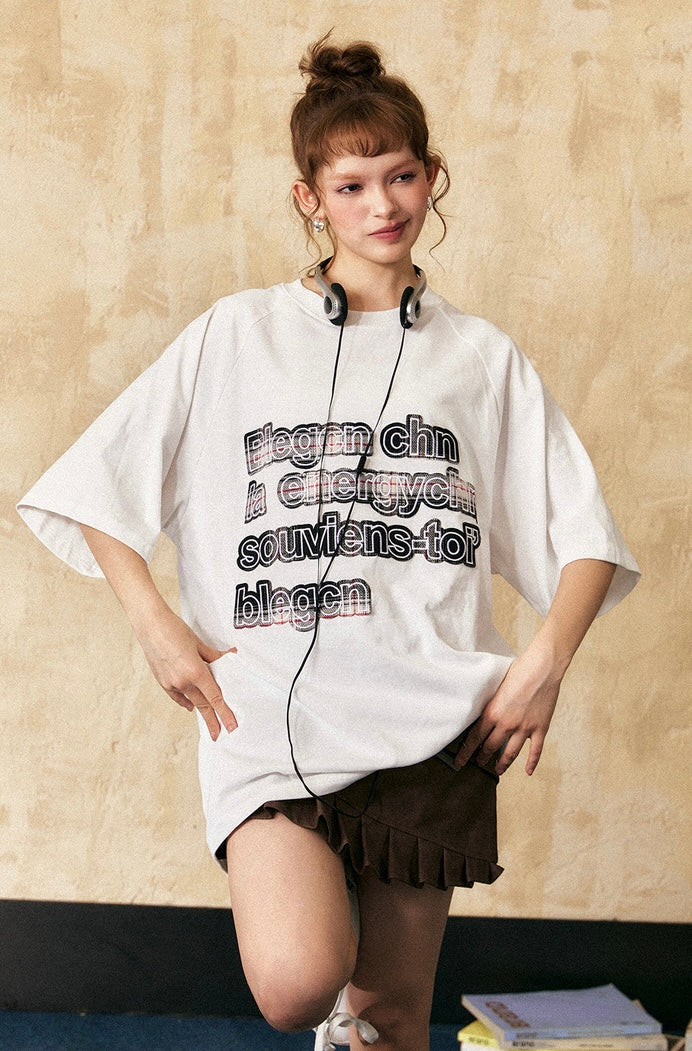 EZEK&STUDIO American retro print short sleeve T-shirt