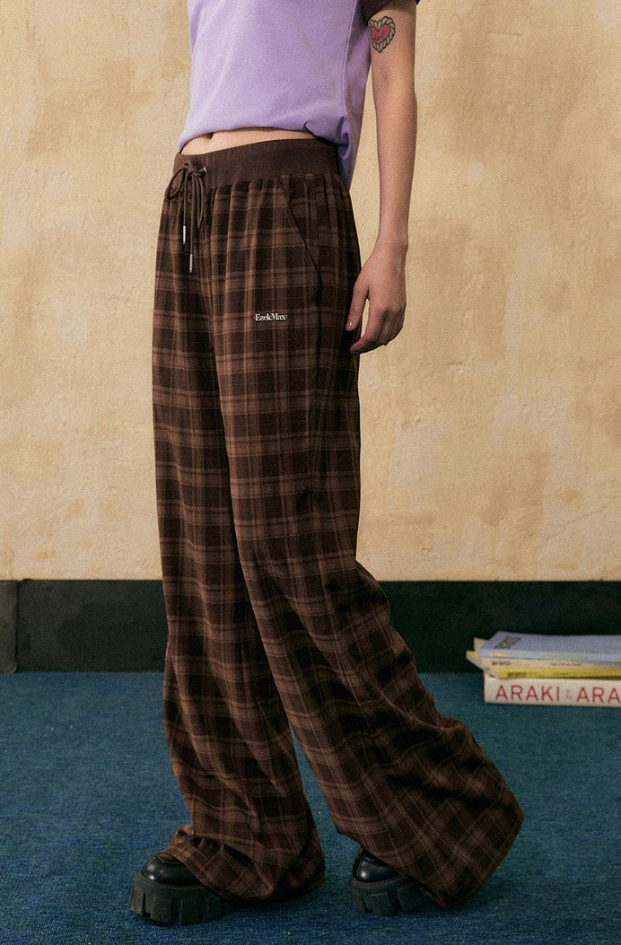 EZEK&STUDIO Retro plaid casual pants