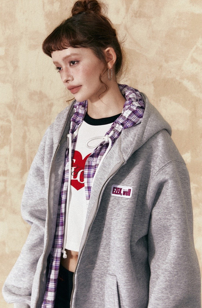 EZEK&STUDIO American Retro Zipper Cardigan Sweetshirt