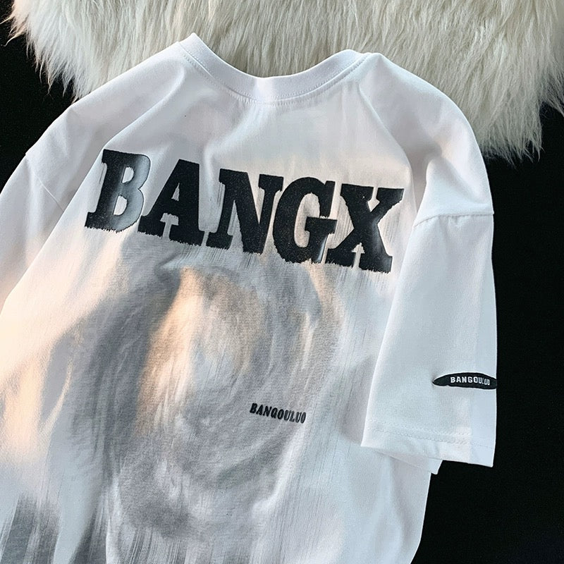 Konggeins American High Street Round Neck Short Sleeve T-Shirt