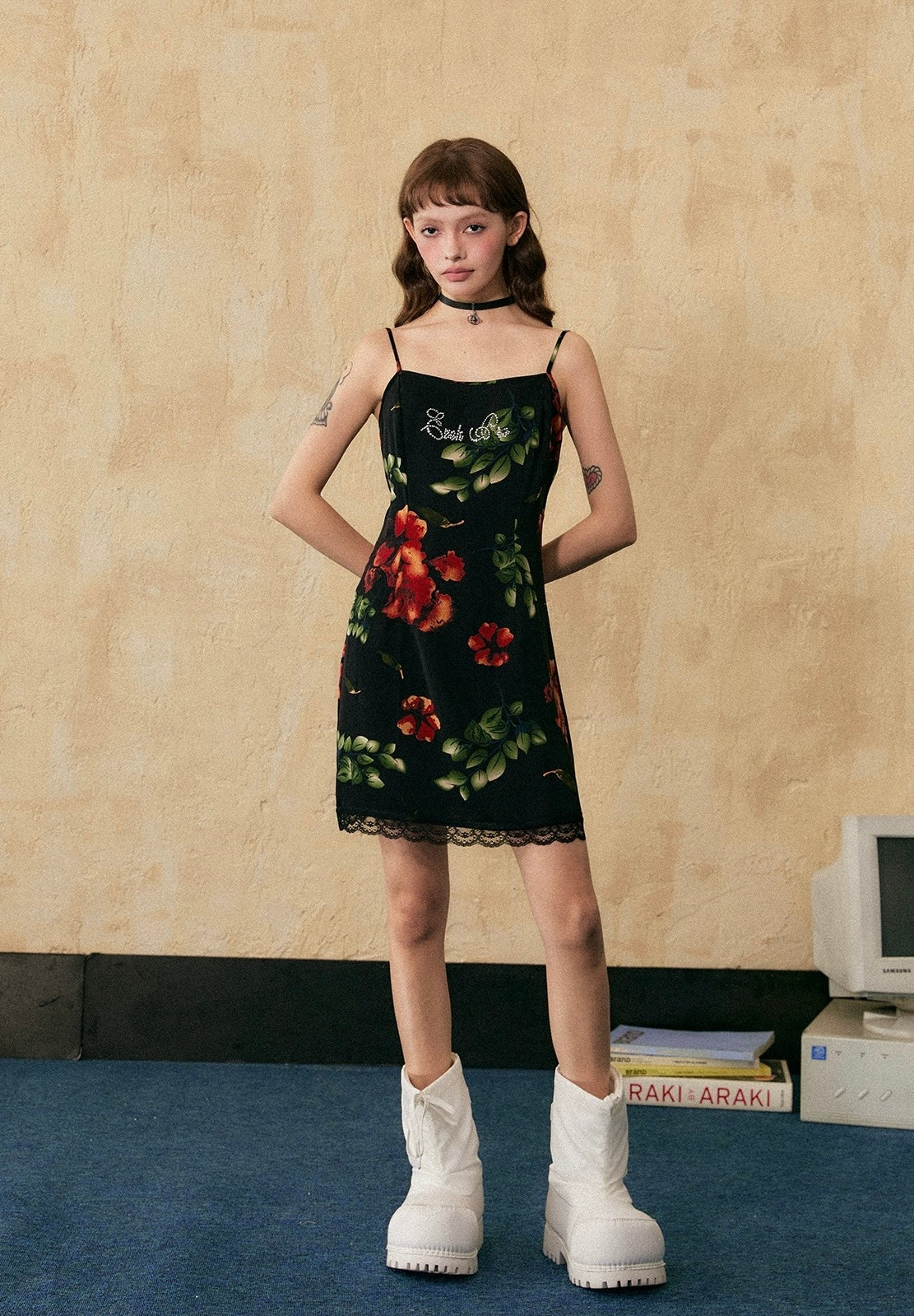 EZEK&STUDIO Lace casual suspender dress