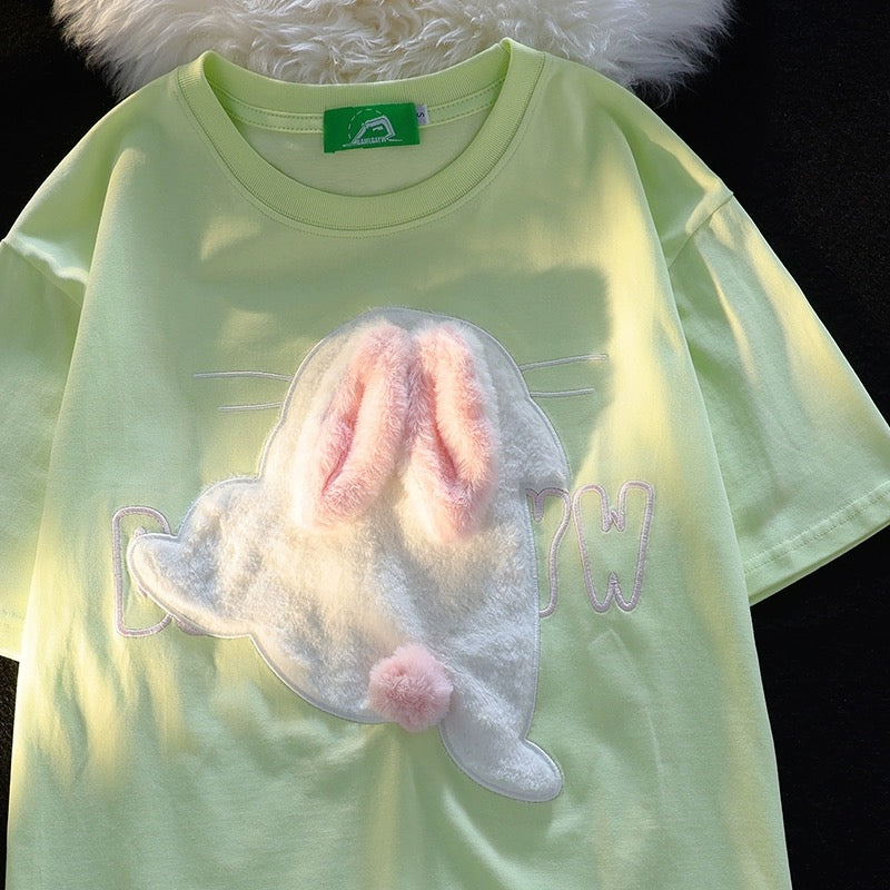 Konggeins 3D bunny short sleeve T-shirt
