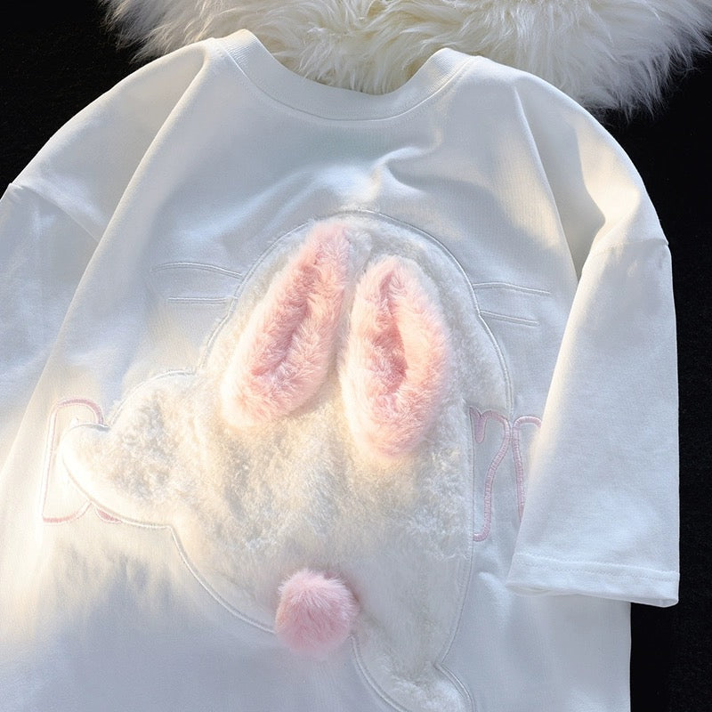 Konggeins 3D bunny short sleeve T-shirt
