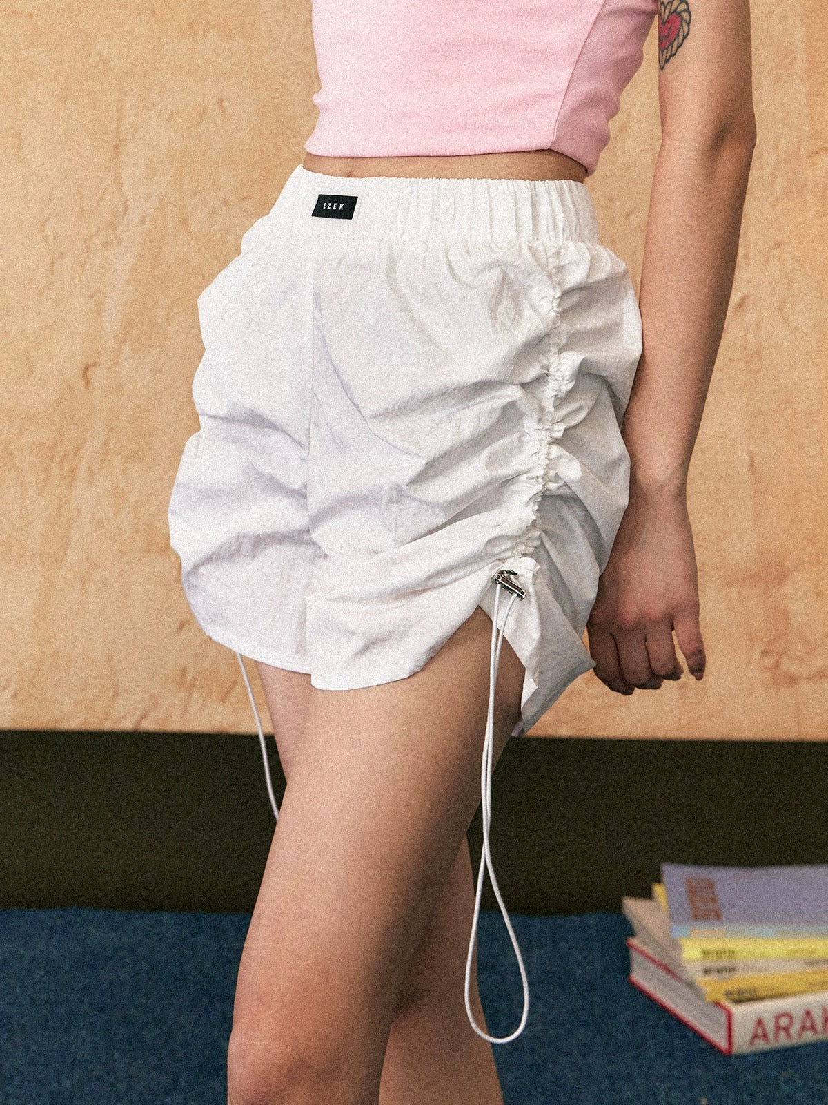 EZEK&STUDIO American retro pleated drawstring shorts