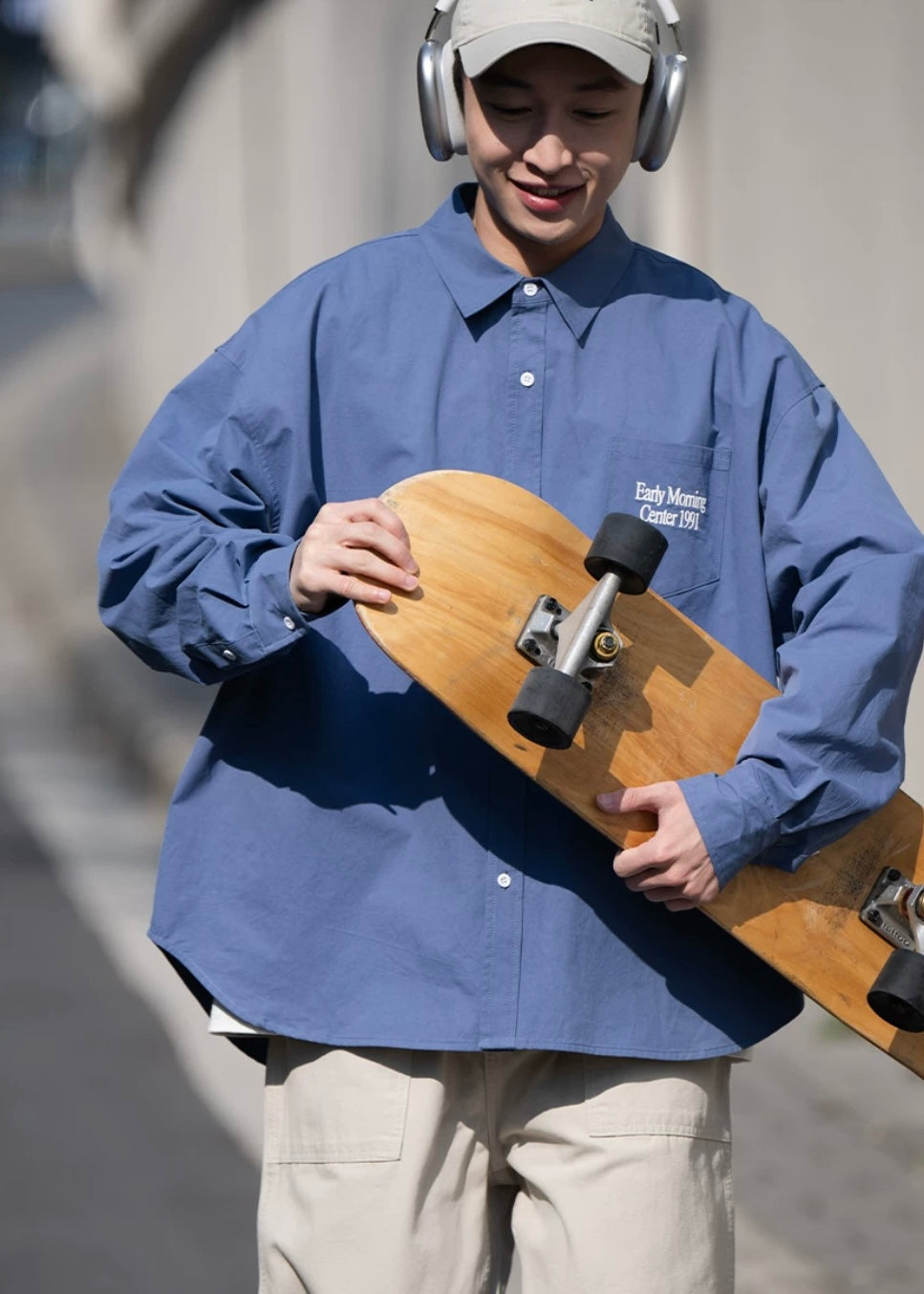 BELLKENIDE Silhouette Solid Color Long-Sleeved Shirt