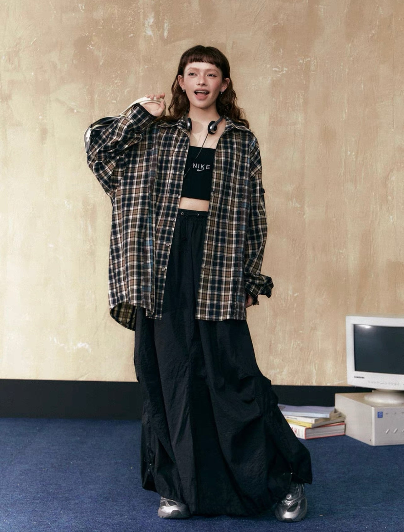 EZEK&STUDIO American Retro plaid shirt jacket