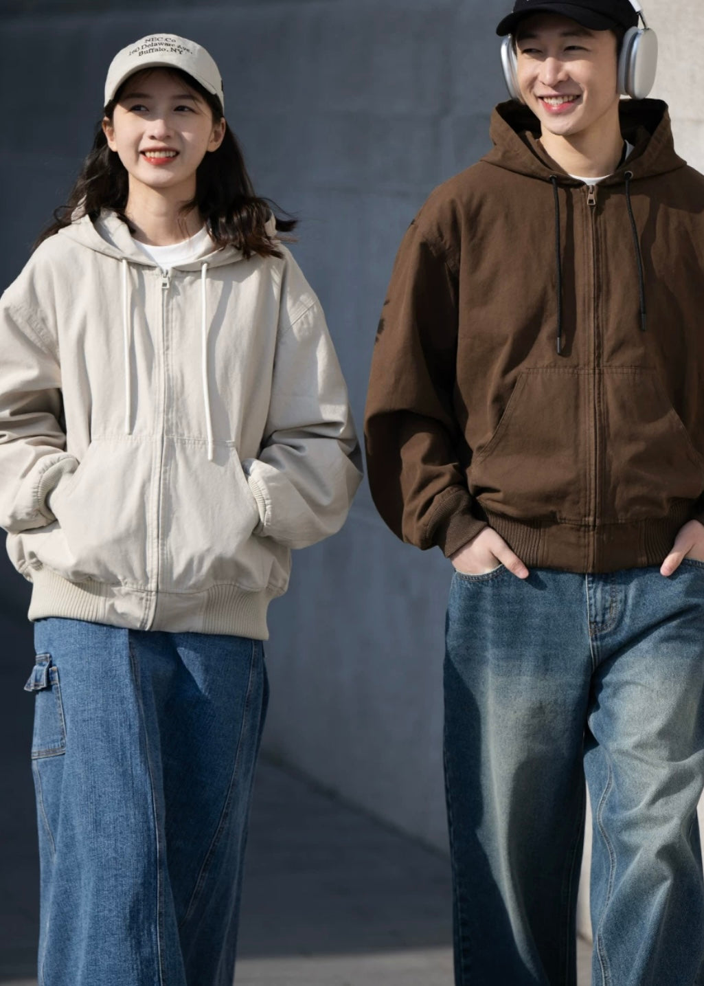 BELLKENIDE Cotton Wash Cargo Casual Loose Hooded Jacket
