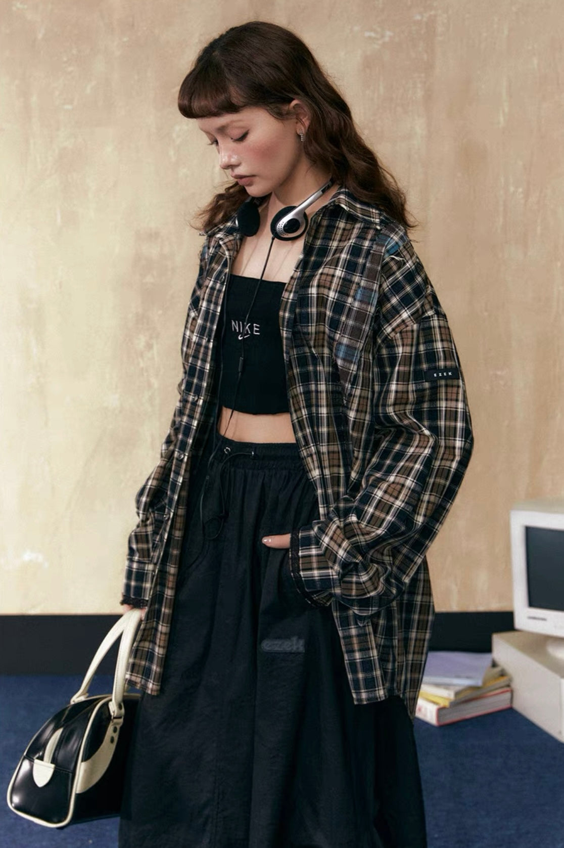 EZEK&STUDIO American Retro plaid shirt jacket