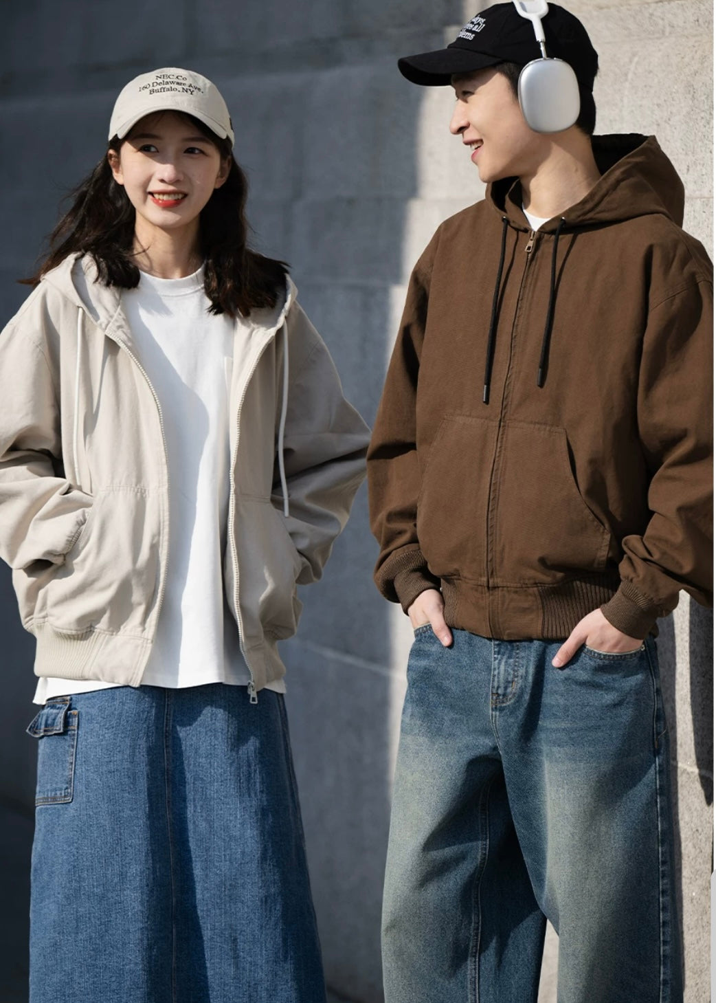 BELLKENIDE Cotton Wash Cargo Casual Loose Hooded Jacket