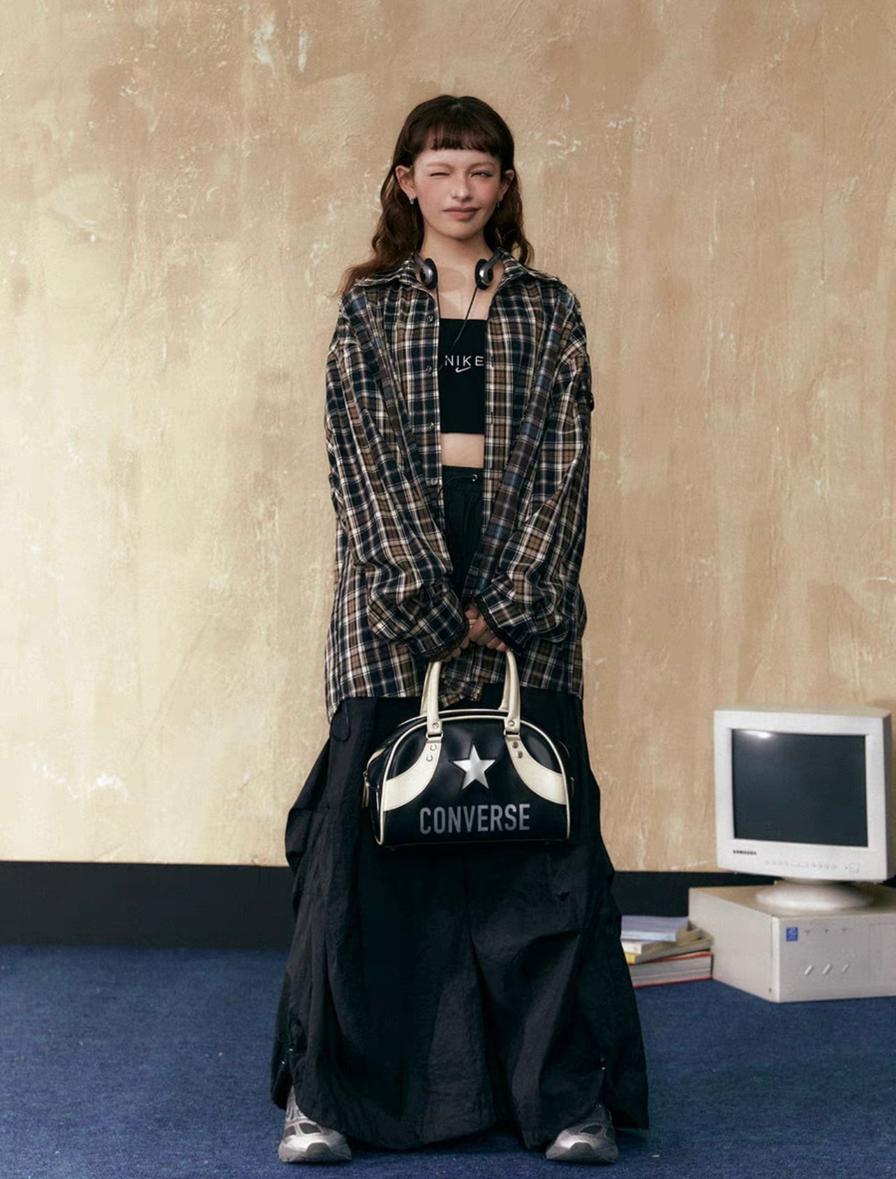 EZEK&STUDIO American Retro plaid shirt jacket