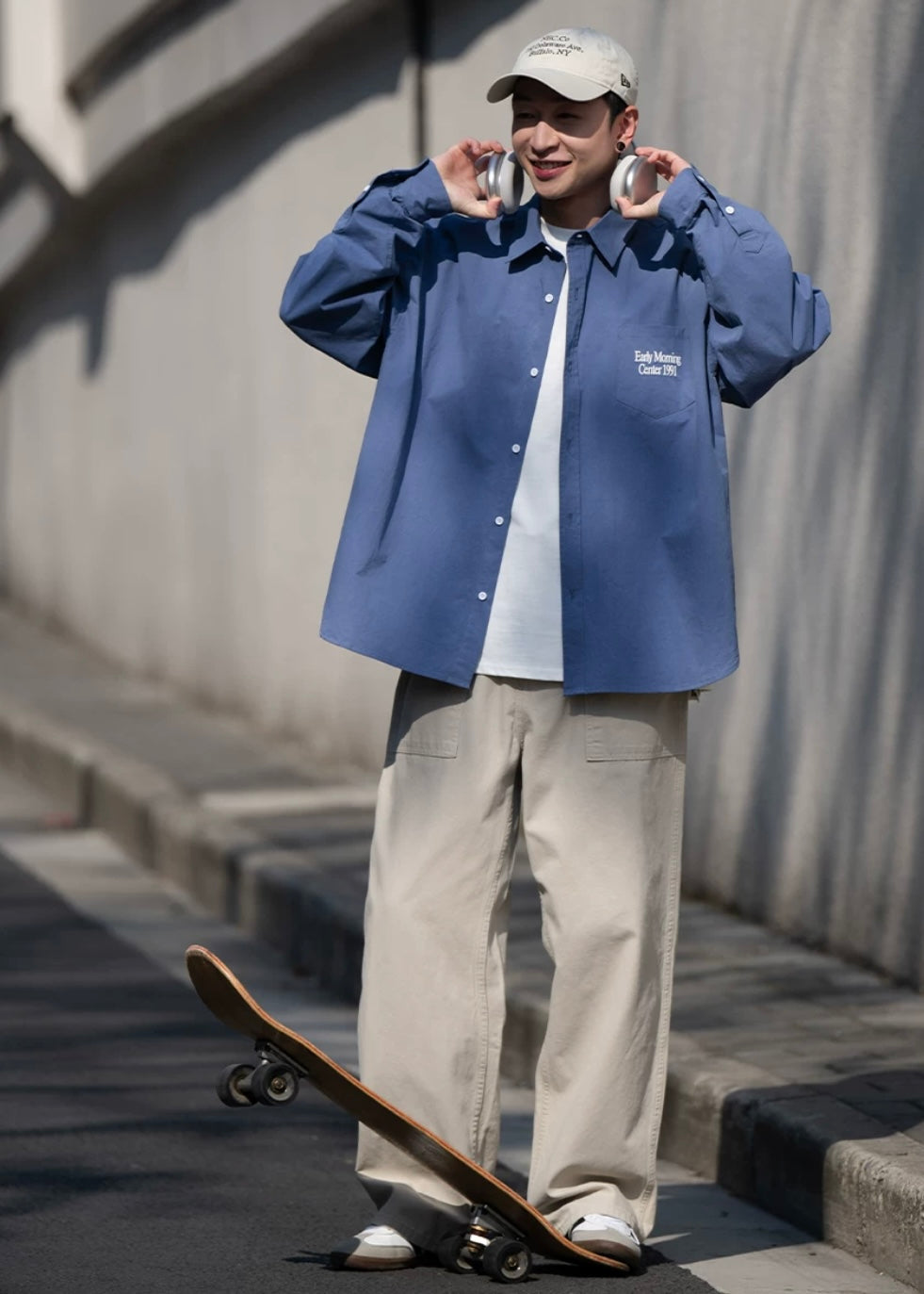 BELLKENIDE Silhouette Solid Color Long-Sleeved Shirt