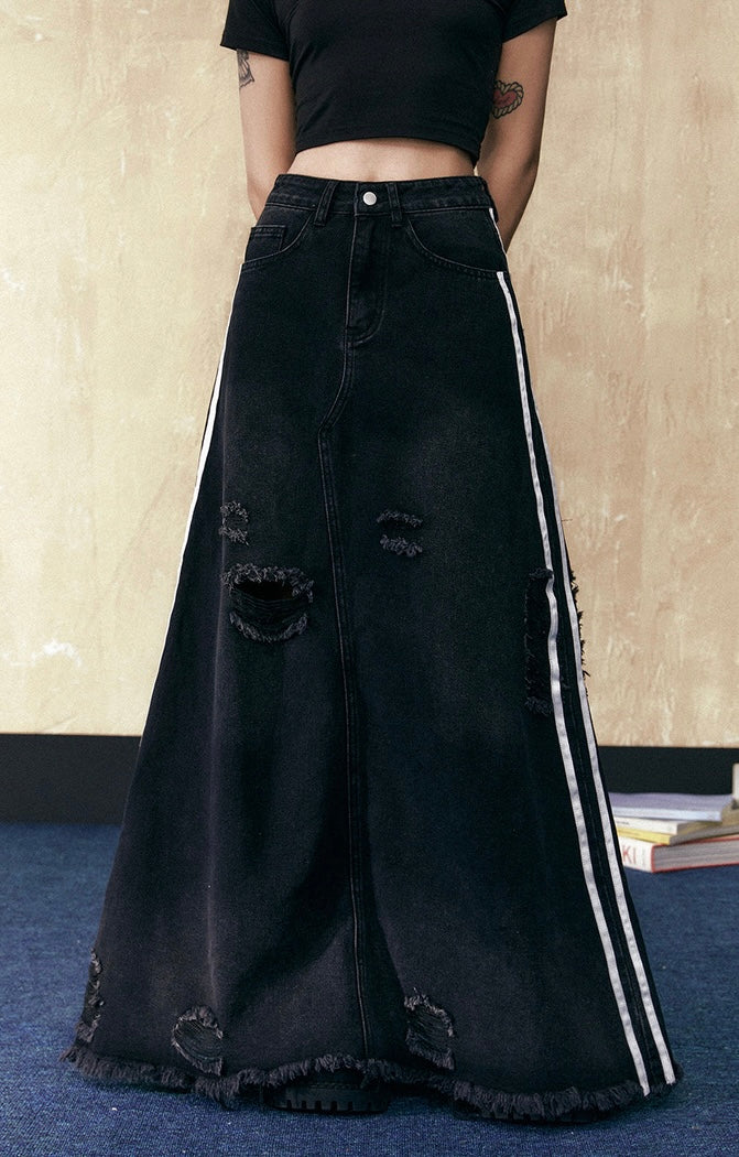 EZEK&STUDIO American Retro Denim long skirt