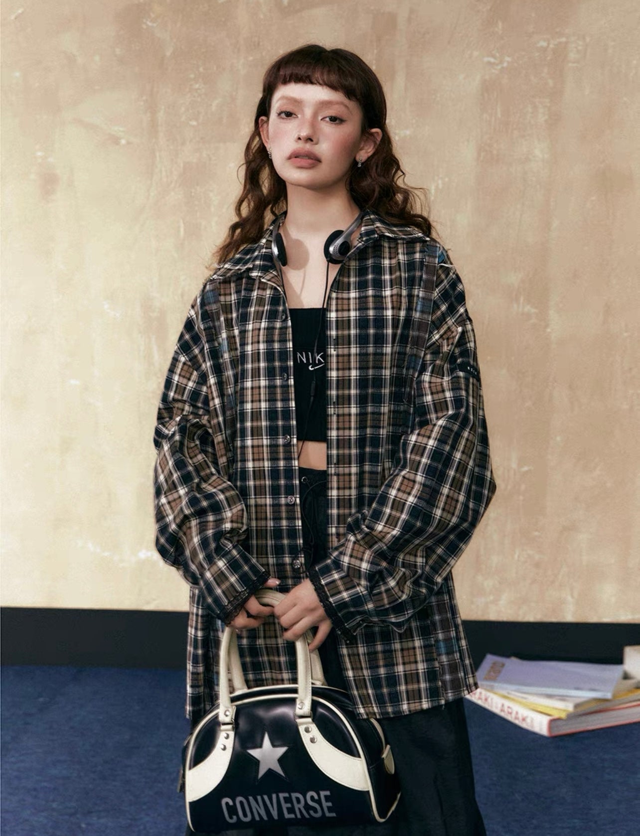 EZEK&STUDIO American Retro plaid shirt jacket