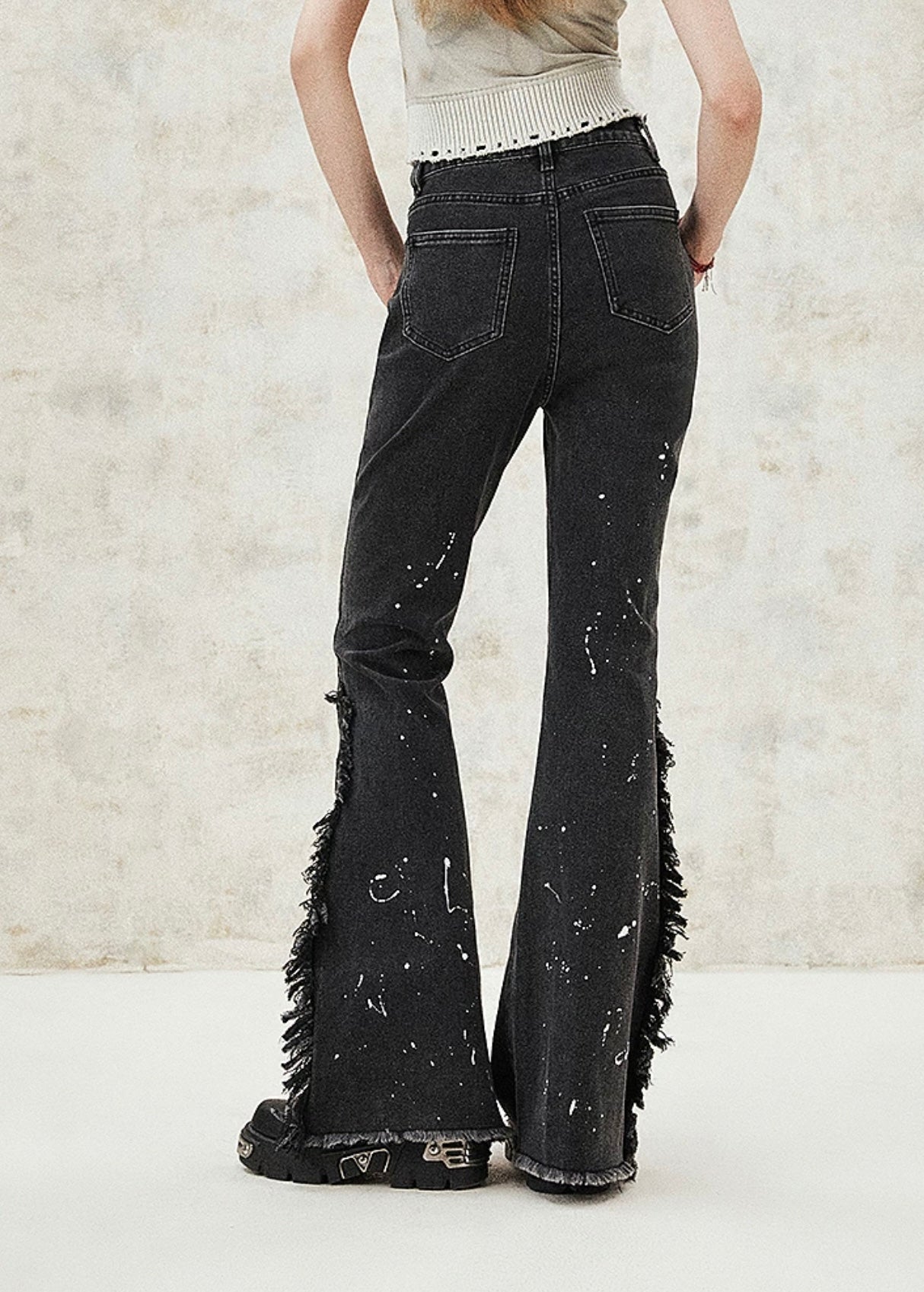 I'M ONE rock hottie splash in clip lip lip jeans