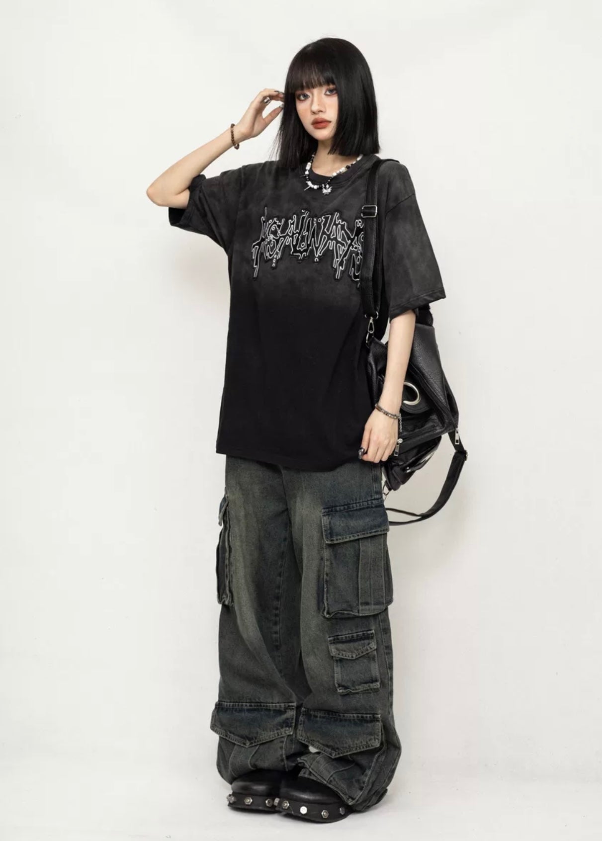 ZEROSTORE American Retro Loose Wash Print Short Sleeve T-Shirt