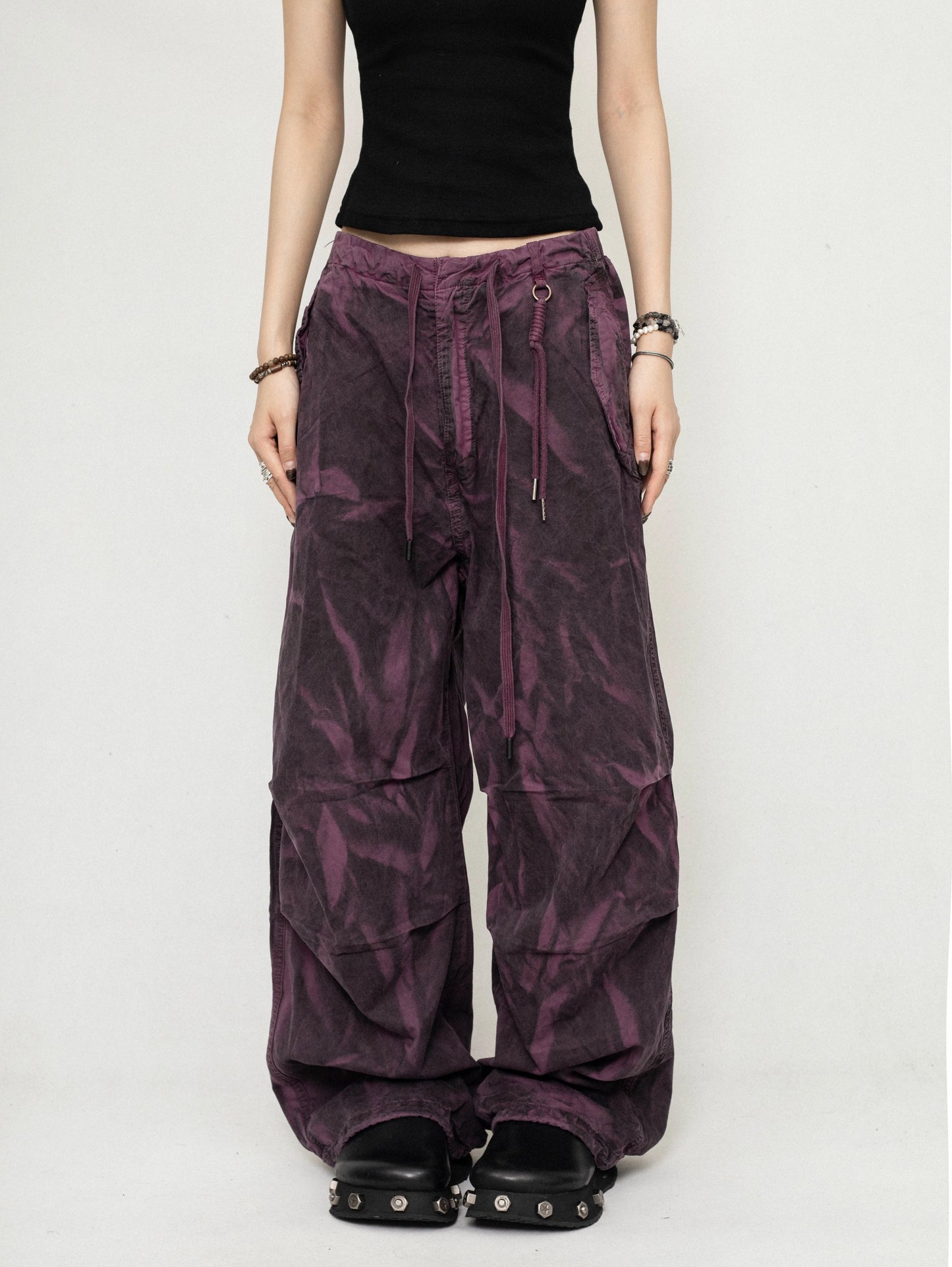 ZEROSTORE Tie dye design purple wide leg pants