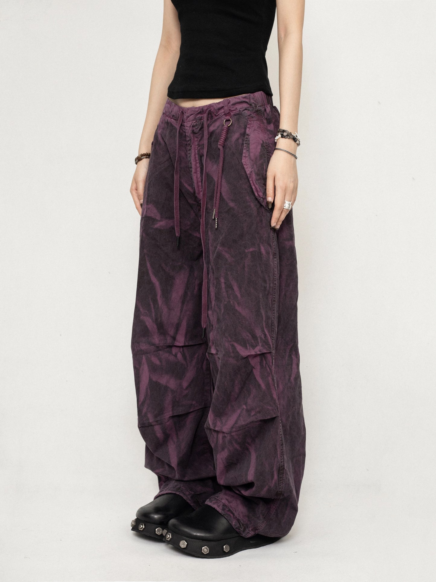 ZEROSTORE Tie dye design purple wide leg pants