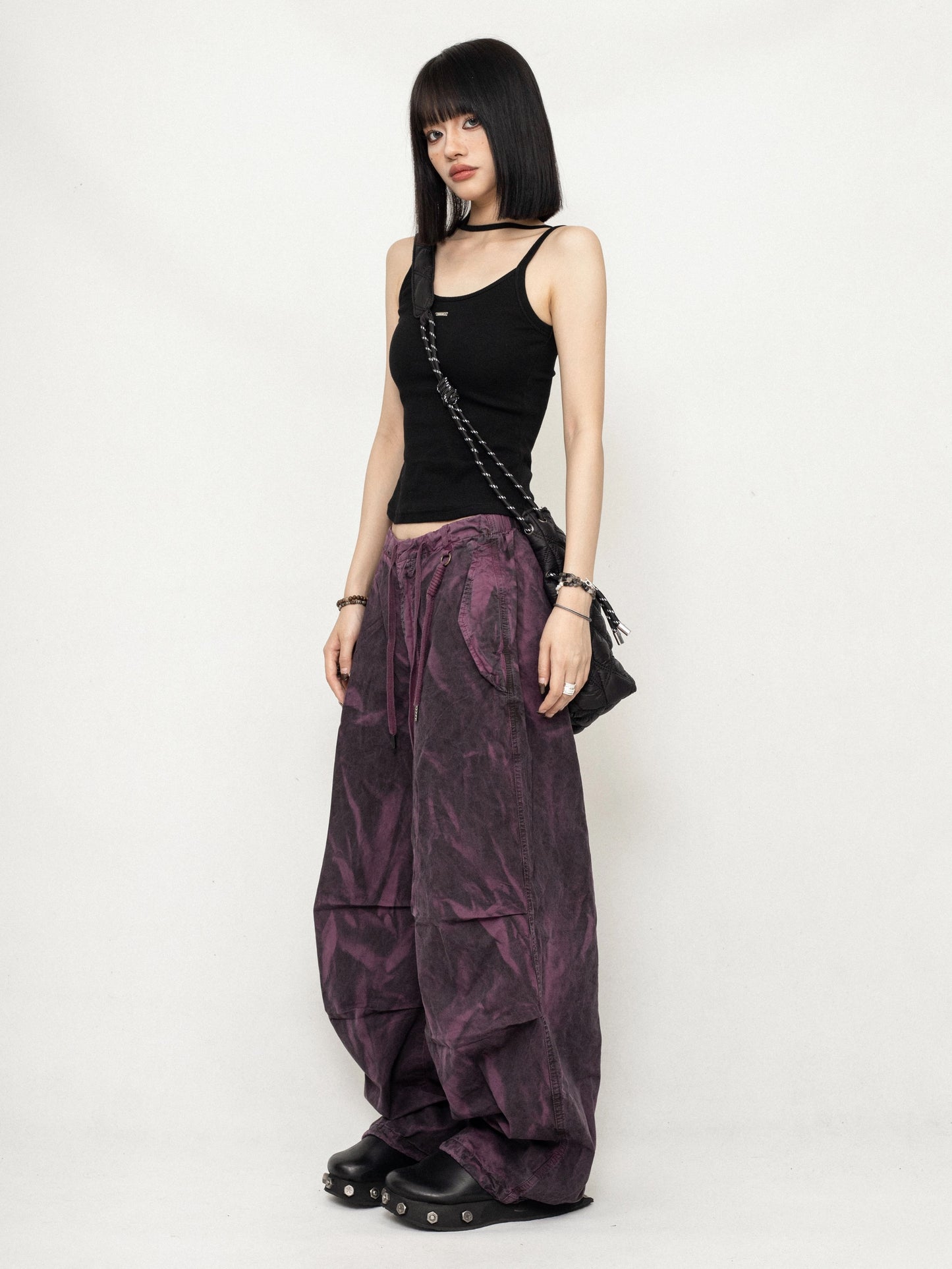 ZEROSTORE Tie dye design purple wide leg pants