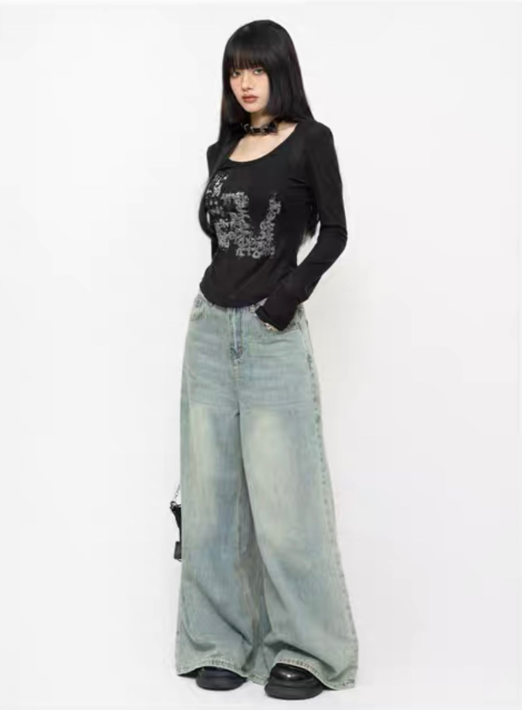 ZEROSTORE Sweet Cool Girl Style Slim Fit Long Sleeve T-Shirt