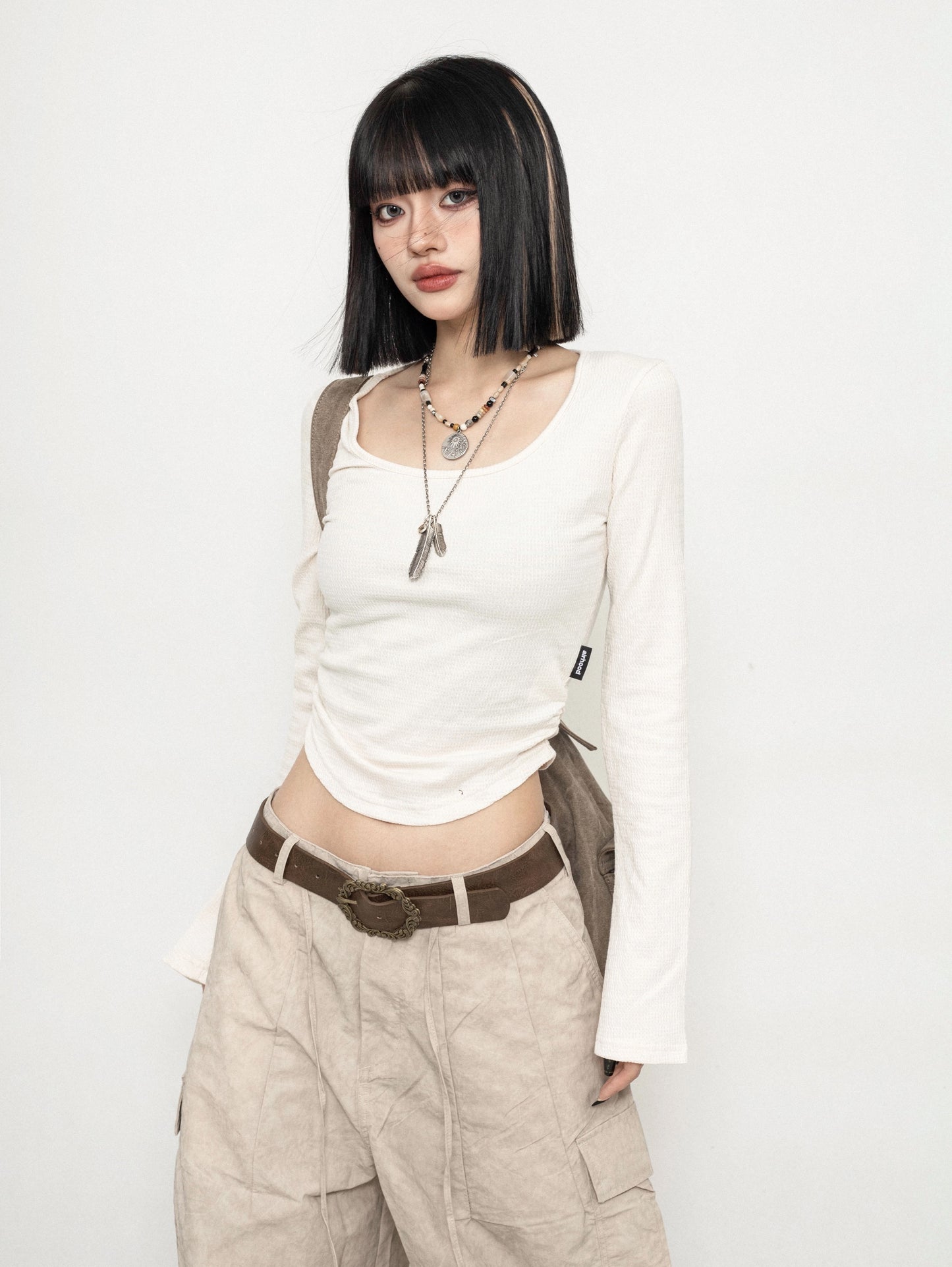 ZEROSTORE Hot Girl Short Top Long Sleeve T-Shirt