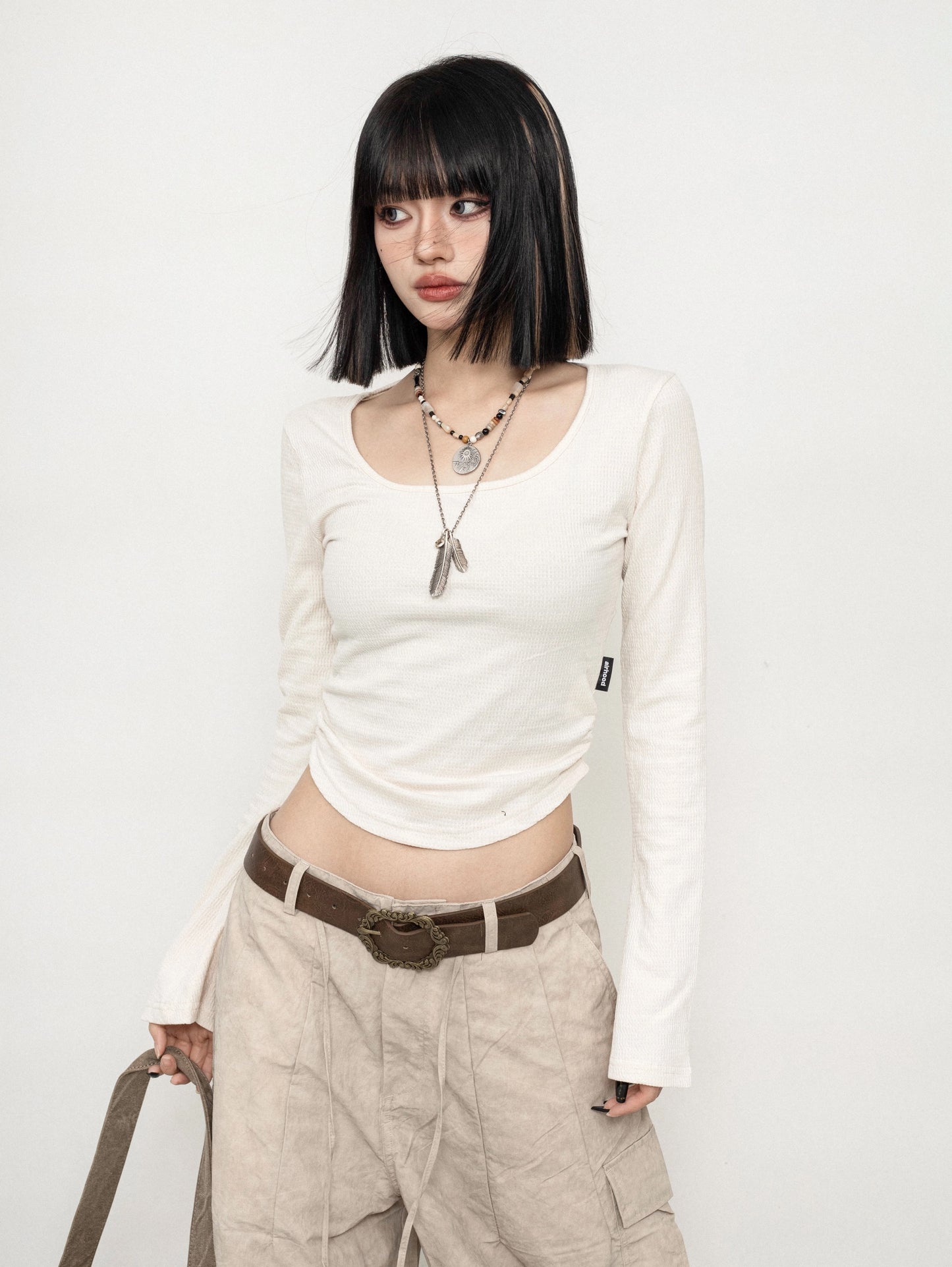 ZEROSTORE Hot Girl Short Top Long Sleeve T-Shirt