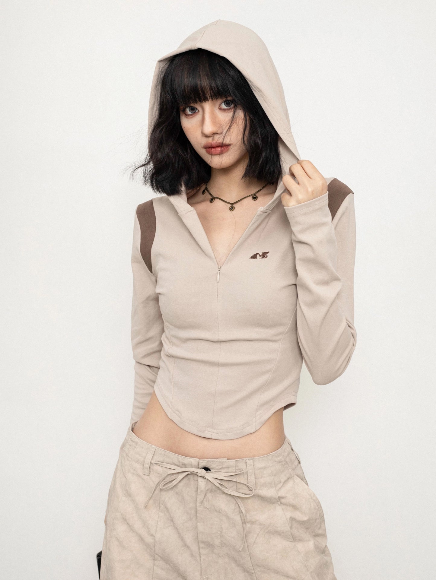 ZEROSTORE American retro slim hooded sweatshirt