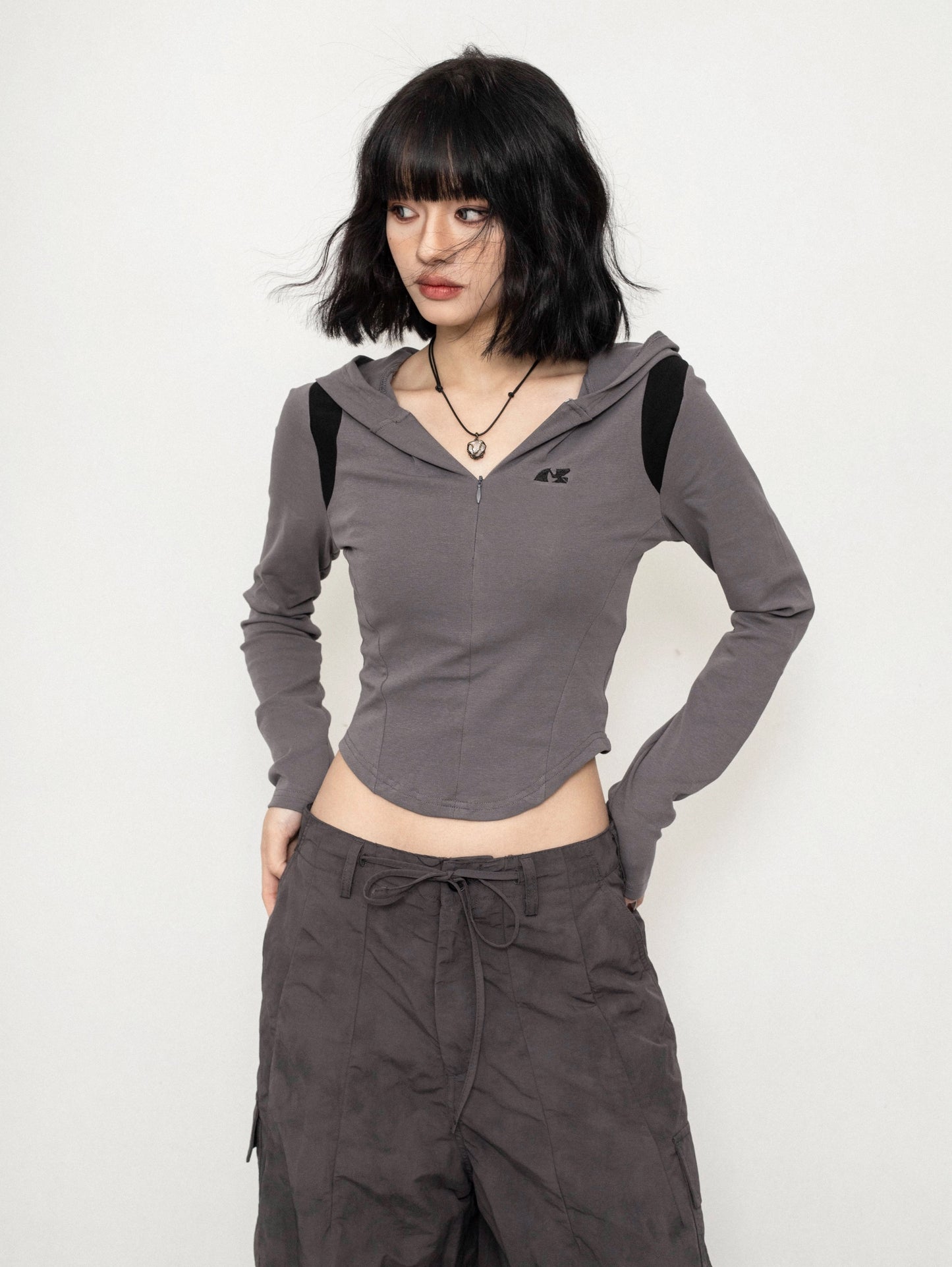 ZEROSTORE American retro slim hooded sweatshirt