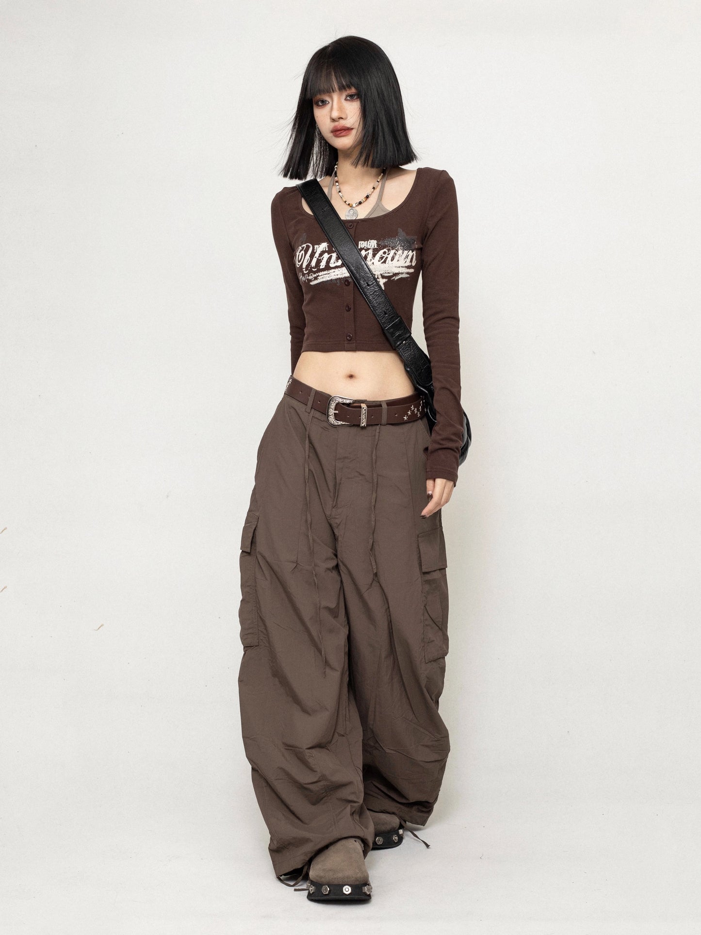 ZEROSTORE Long Sleeve Faux Two Piece Top American Retro T-Shirt