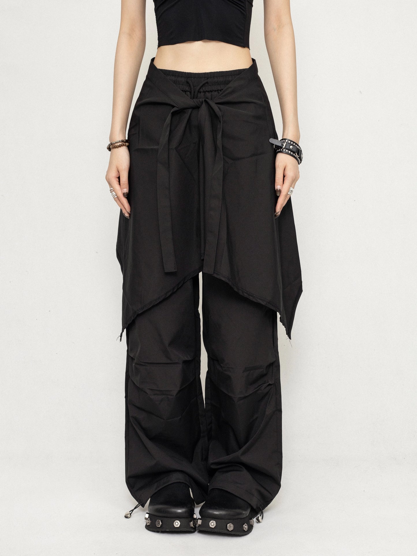ZEROSTORE Casual Bat Curtain Wide Leg Pants