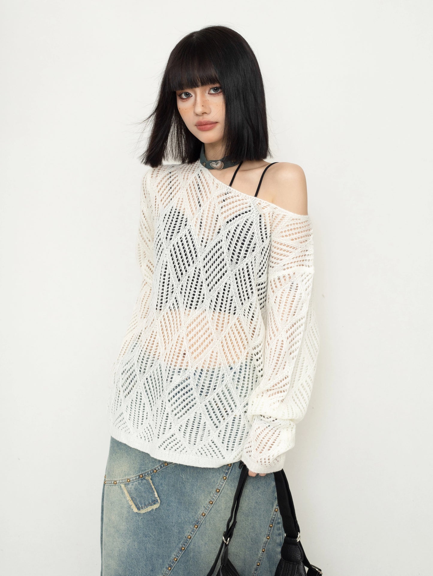 ZEROSTORE Blouse Mesh Top Hot Girl Pullover Sweater