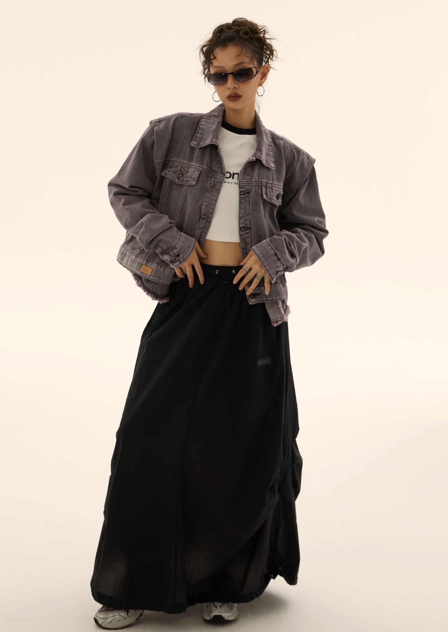 EZEK&STUDIO Retro Smoky Gray Denim Jacket