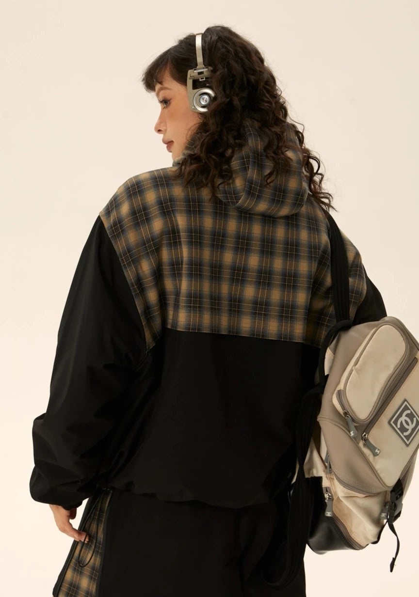 EZEK&STUDIO Checked Hooded Jacket