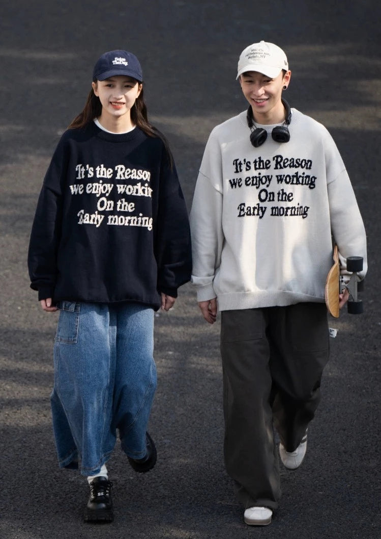 BELLKENIDE Round Neck Letter Platoon Sweatshirt