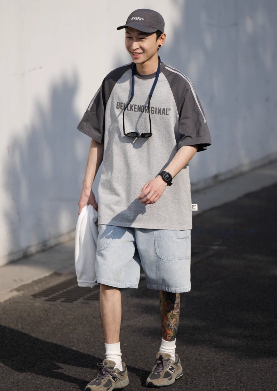 BELLKENIDE Vintage Cotton Denim Shorts