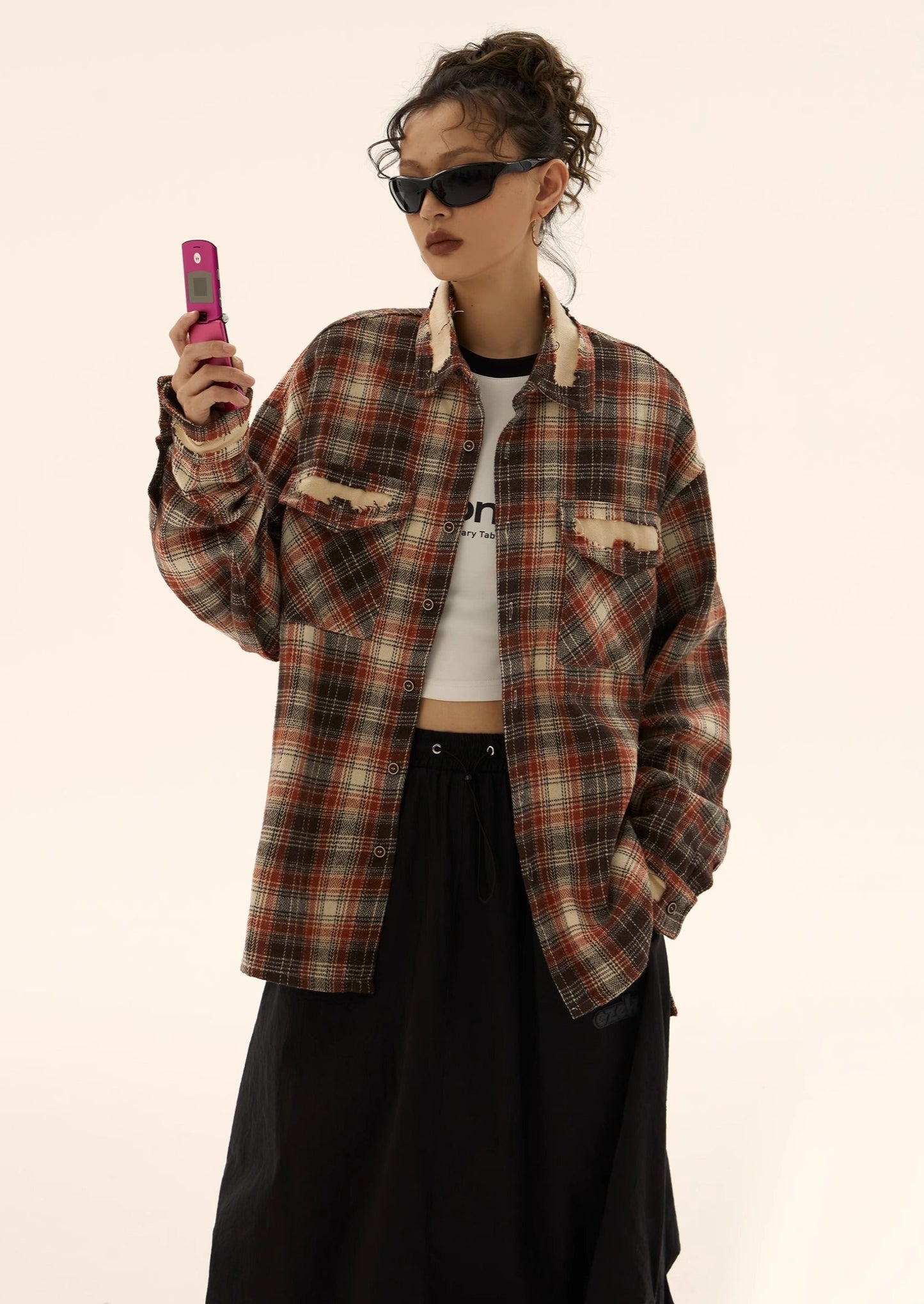 EZEK&STUDIO Checked Design Long-Sleeved Shirt