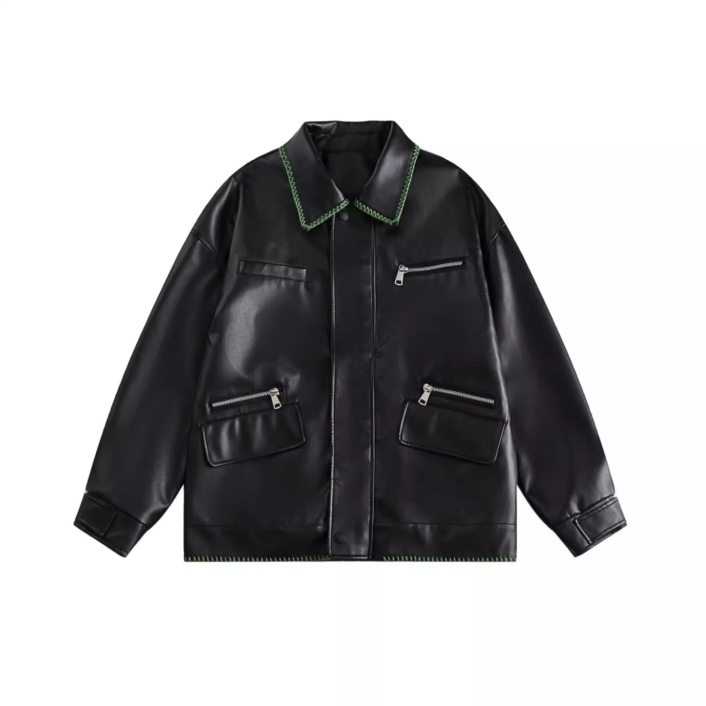 EZEK&STUDIO American Retro Black Leather Jacket