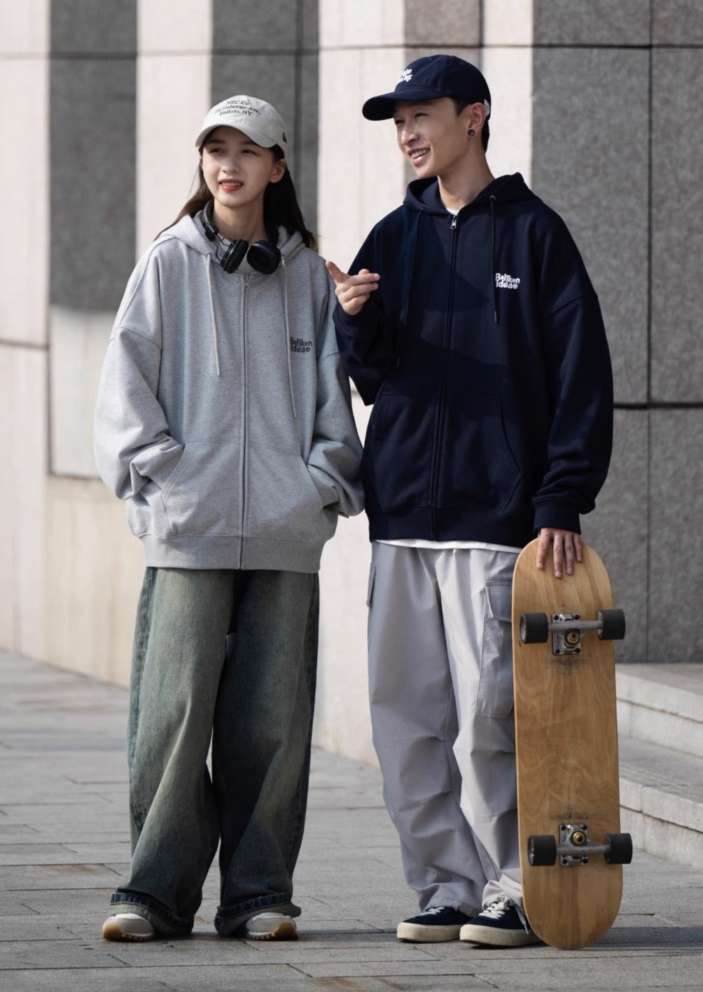 BELLKENIDE Retro Cardigan Fleece Hooded Jacket