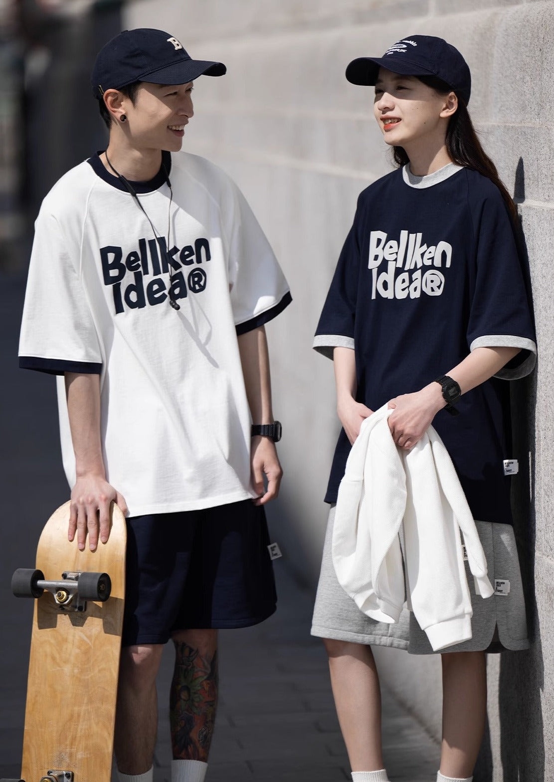 BELLKENIDE Simple Color Blocking Ringer T-shirt