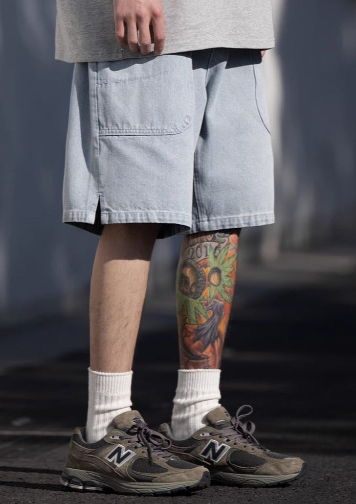 BELLKENIDE Vintage Cotton Denim Shorts
