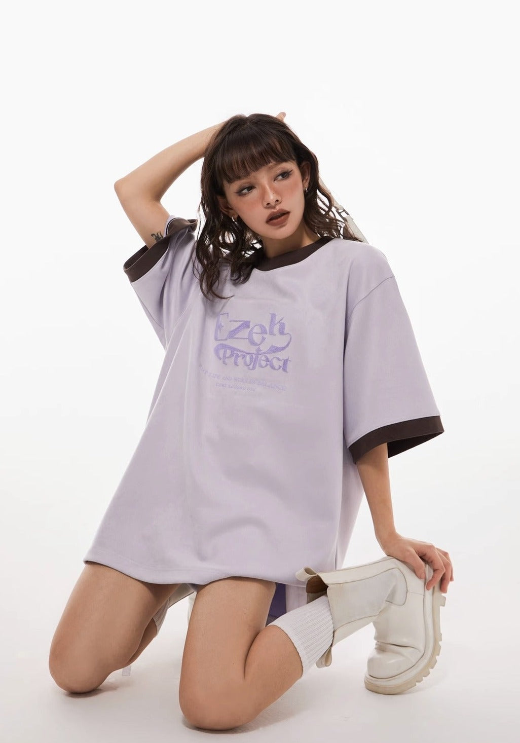 EZEK&STUDIO Summer Pale Purple T-shirt