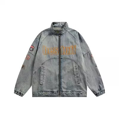 EZEK&STUDIO Biker Wind Vintage Denim Jacket