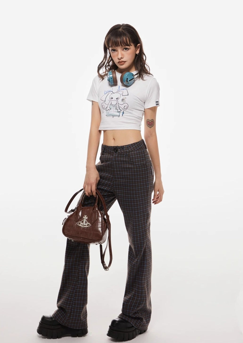 EZEK&STUDIO Checked Pattern Casual Pants